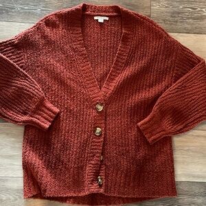 American Eagle orange button up cardigan XS